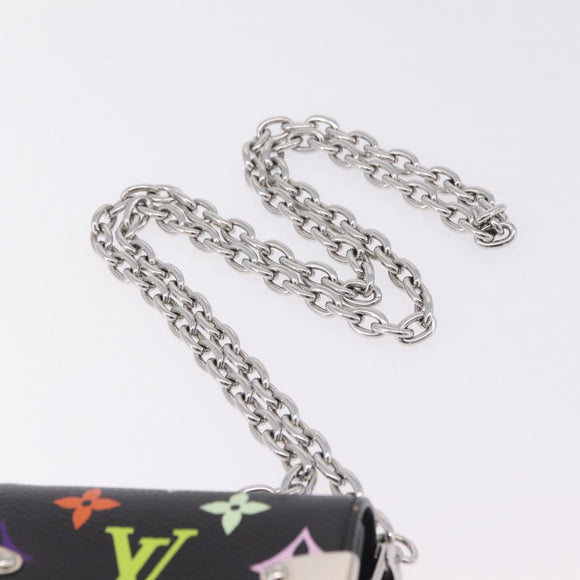 LOUIS VUITTON Multicolor Phone Pouch Metis Pouch Black M14098 LV Auth 210208SAM