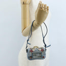 FENDI Nano Baguette Shoulder Bag Denim Navy Gold Auth 210210SAM-30