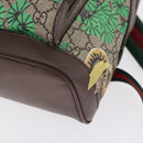 GUCCI GG Supreme Web Sherry Line Backpack PVC Beige Gold 427042 Auth 210218A-14