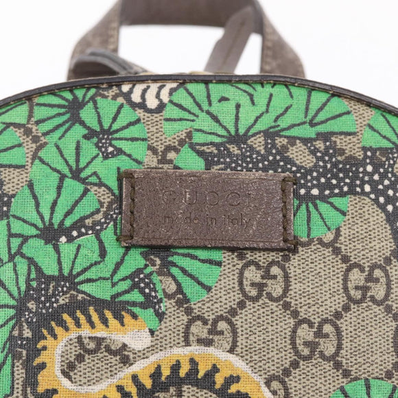 GUCCI GG Supreme Web Sherry Line Backpack PVC Beige Gold 427042 Auth 210218A