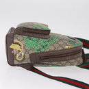 GUCCI GG Supreme Web Sherry Line Backpack PVC Beige Gold 427042 Auth 210218A-4