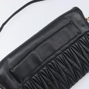 Miu Miu Matelasse Shoulder Bag Leather Black Gold Auth 210219V-11