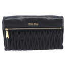 Miu Miu Matelasse Shoulder Bag Leather Black Gold Auth 210219V-2