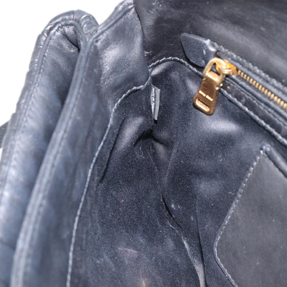 Miu Miu Matelasse Shoulder Bag Leather Black Gold Auth 210219V
