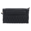 Miu Miu Matelasse Shoulder Bag Leather Black Gold Auth 210219V-3