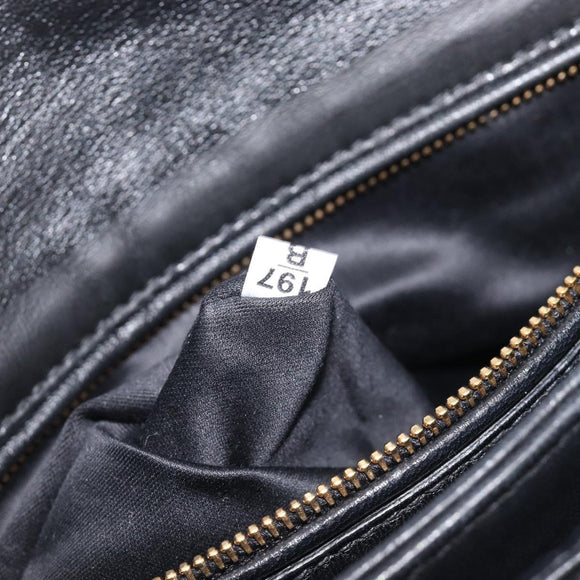 Miu Miu Matelasse Shoulder Bag Leather Black Gold Auth 210219V