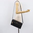 Miu Miu Matelasse Shoulder Bag Leather Black Gold Auth 210219V-32