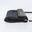 Miu Miu Matelasse Shoulder Bag Leather Black Gold Auth 210219V-4