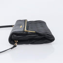 Miu Miu Matelasse Shoulder Bag Leather Black Gold Auth 210219V-5