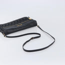 Miu Miu Matelasse Shoulder Bag Leather Black Gold Auth 210219V-7