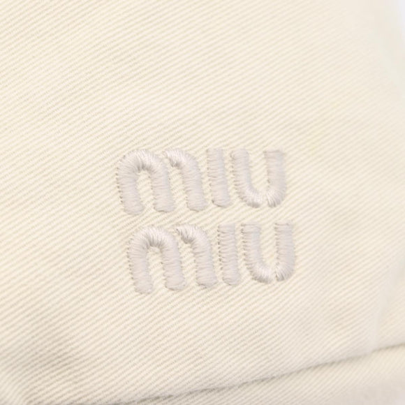 Miu Miu Purse Hand Bag Canvas Ivory Gold Auth 210220A