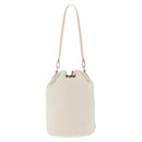 Miu Miu Purse Hand Bag Canvas Ivory Gold Auth 210220A-3