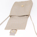 FENDI Zucchino Canvas Mamma Baguette Shoulder Bag Silver Gold Auth 210223-19