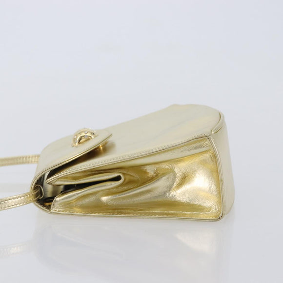 Salvatore Ferragamo Shoulder Bag Leather Gold Auth 210225