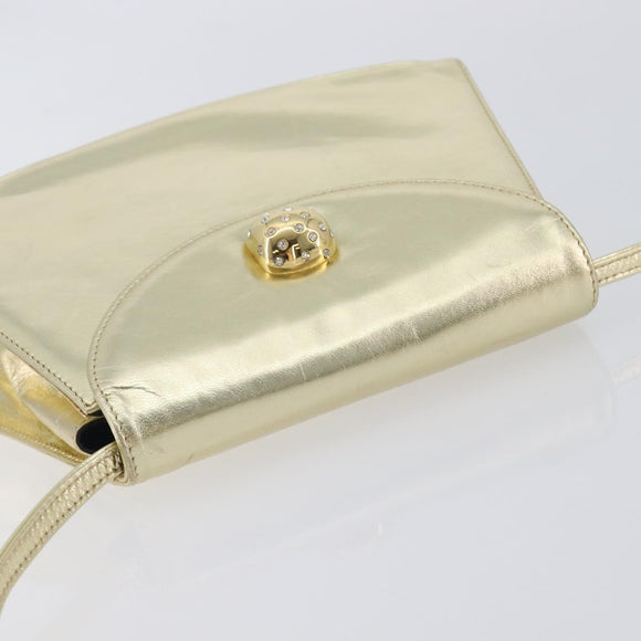 Salvatore Ferragamo Shoulder Bag Leather Gold Auth 210225