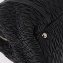 Miu Miu Matelasse Chain Shoulder Bag Leather Black Silver Auth 210230A-11