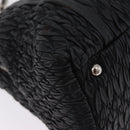 Miu Miu Matelasse Chain Shoulder Bag Leather Black Silver Auth 210230A-13