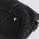 Miu Miu Matelasse Chain Shoulder Bag Leather Black Silver Auth 210230A-14