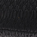 Miu Miu Matelasse Chain Shoulder Bag Leather Black Silver Auth 210230A-15