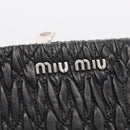Miu Miu Matelasse Chain Shoulder Bag Leather Black Silver Auth 210230A-16