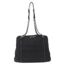 Miu Miu Matelasse Chain Shoulder Bag Leather Black Silver Auth 210230A-2