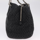 Miu Miu Matelasse Chain Shoulder Bag Leather Black Silver Auth 210230A-4