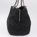 Miu Miu Matelasse Chain Shoulder Bag Leather Black Silver Auth 210230A-5