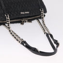 Miu Miu Matelasse Chain Shoulder Bag Leather Black Silver Auth 210230A-7