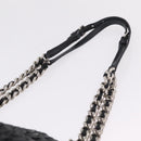 Miu Miu Matelasse Chain Shoulder Bag Leather Black Silver Auth 210230A-8