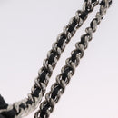 Miu Miu Matelasse Chain Shoulder Bag Leather Black Silver Auth 210230A-9
