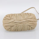 Miu Miu Matelasse Hand Bag Vitellolux 2way Beige Gold Auth 210233A-11