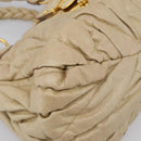 Miu Miu Matelasse Hand Bag Vitellolux 2way Beige Gold Auth 210233A-13