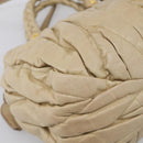 Miu Miu Matelasse Hand Bag Vitellolux 2way Beige Gold Auth 210233A-15