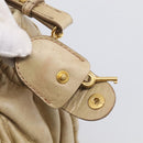 Miu Miu Matelasse Hand Bag Vitellolux 2way Beige Gold Auth 210233A-16