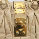 Miu Miu Matelasse Hand Bag Vitellolux 2way Beige Gold Auth 210233A-18