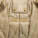 Miu Miu Matelasse Hand Bag Vitellolux 2way Beige Gold Auth 210233A-19