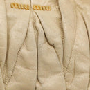 Miu Miu Matelasse Hand Bag Vitellolux 2way Beige Gold Auth 210233A-20