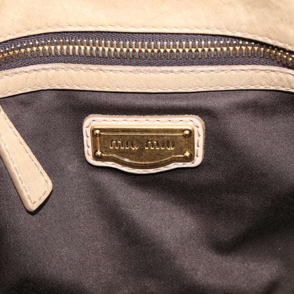 Miu Miu Matelasse Hand Bag Vitellolux 2way Beige Gold Auth 210233A