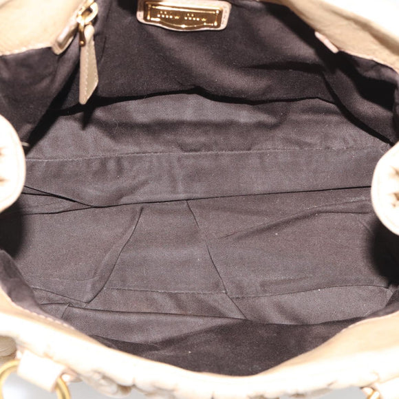 Miu Miu Matelasse Hand Bag Vitellolux 2way Beige Gold Auth 210233A