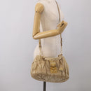 Miu Miu Matelasse Hand Bag Vitellolux 2way Beige Gold Auth 210233A-30