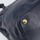 Miu Miu Hand Bag Vitellolux 2way Navy Gold Auth 210235A-11