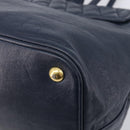 Miu Miu Hand Bag Vitellolux 2way Navy Gold Auth 210235A-12