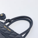 Miu Miu Hand Bag Vitellolux 2way Navy Gold Auth 210235A-8