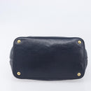 Miu Miu Hand Bag Vitellolux 2way Navy Gold Auth 210235A-9