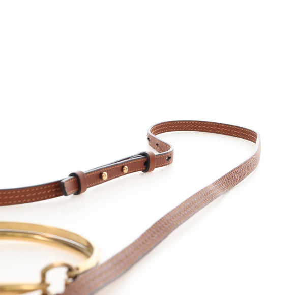 Chloe Nile Hand Bag Leather 2way Brown Gold Auth 210238V