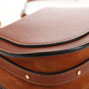 Chloe Nile Hand Bag Leather 2way Brown Gold Auth 210238V-16