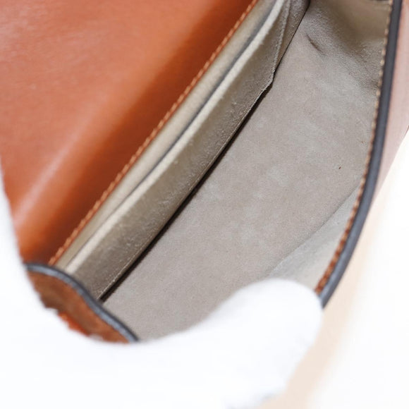 Chloe Nile Hand Bag Leather 2way Brown Gold Auth 210238V