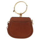 Chloe Nile Hand Bag Leather 2way Brown Gold Auth 210238V-3