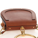 Chloe Nile Hand Bag Leather 2way Brown Gold Auth 210238V-6