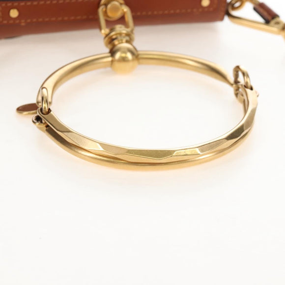 Chloe Nile Hand Bag Leather 2way Brown Gold Auth 210238V